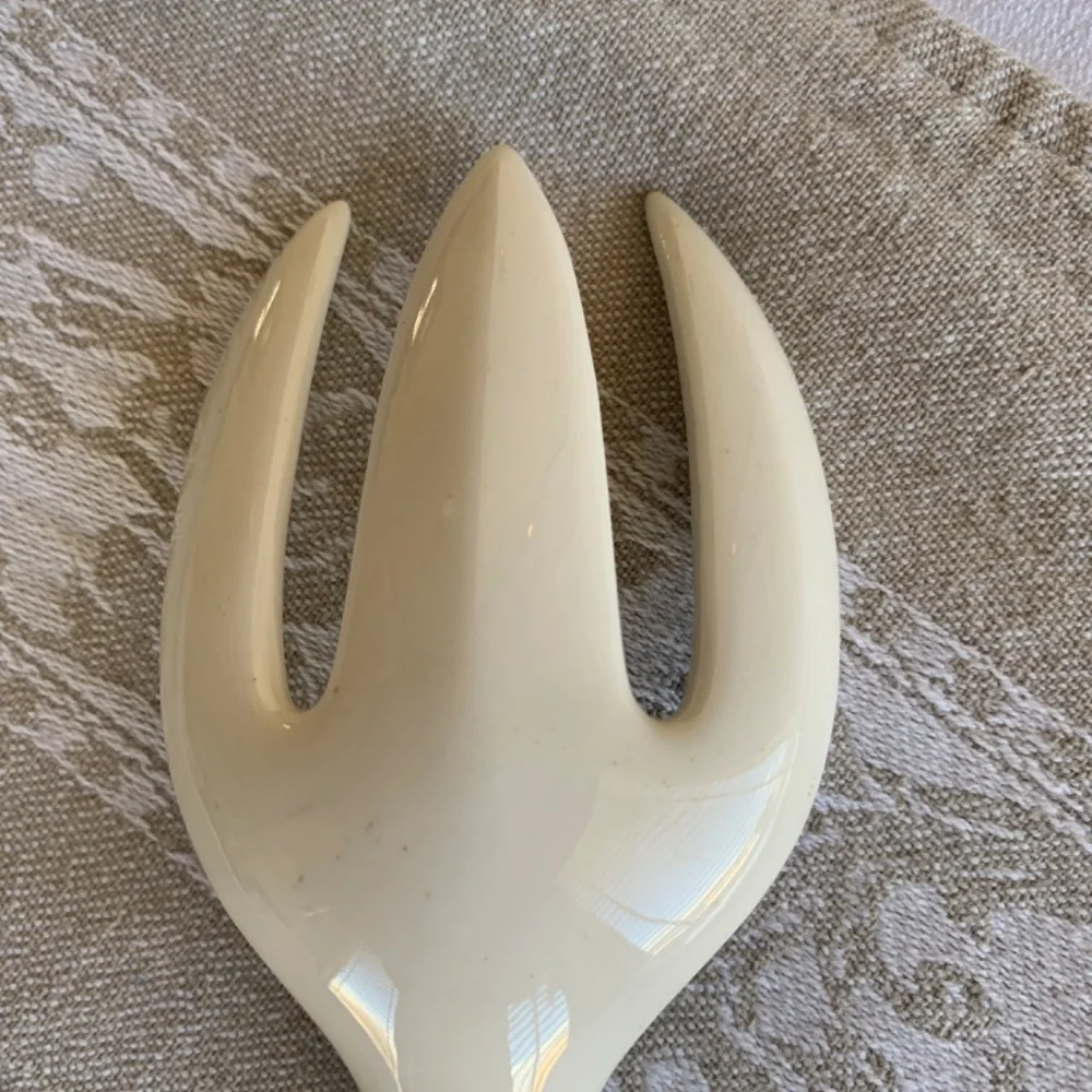 Ceramic Floral Serving Utensil Set- Shabby Chic Vintage Spoon, Fork, Pie Server